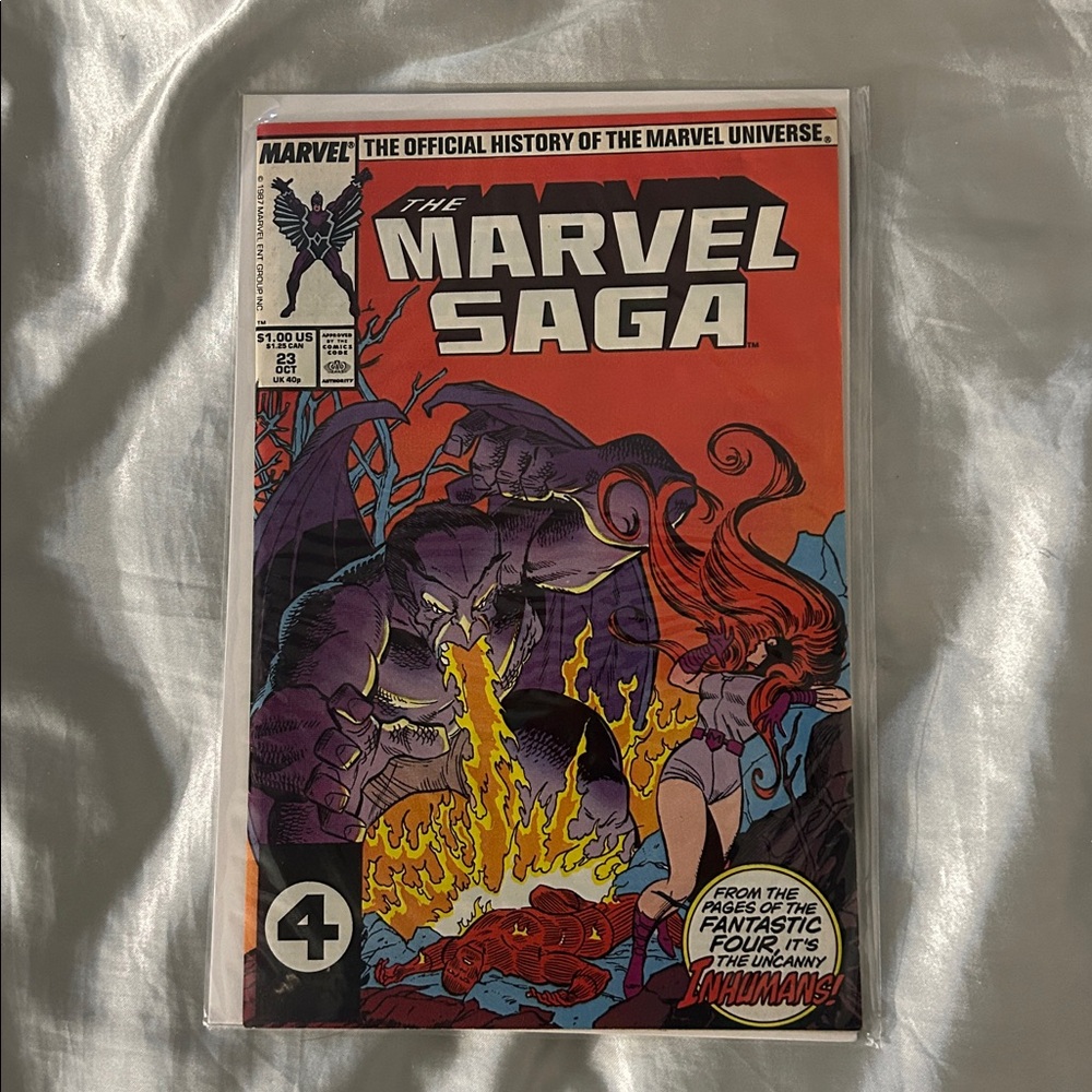 Marvel Saga Comic with Red and Purple Cover